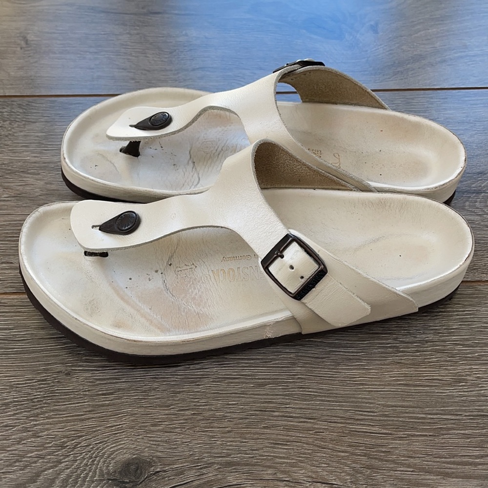 Birkenstock Gizeh Exquisite Collection Metallic Sandal Sz 10 - Picture 4 of 10